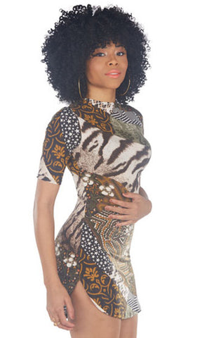 Mixed Print Dress
